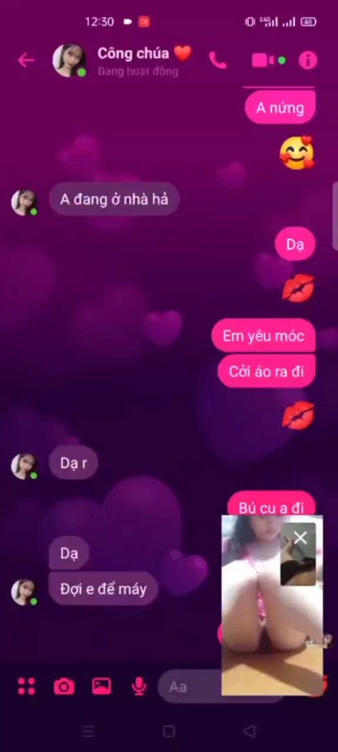 Call video cùng em ny nick name là công chúa