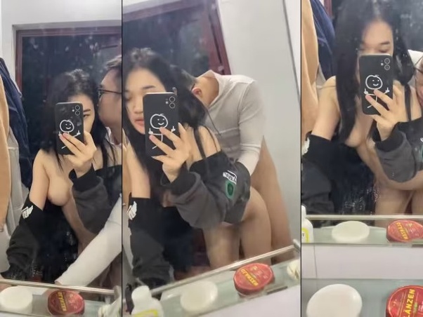 Em sinh viên cực phẩm địt trước gương còn quay phim làm kỷ niệm